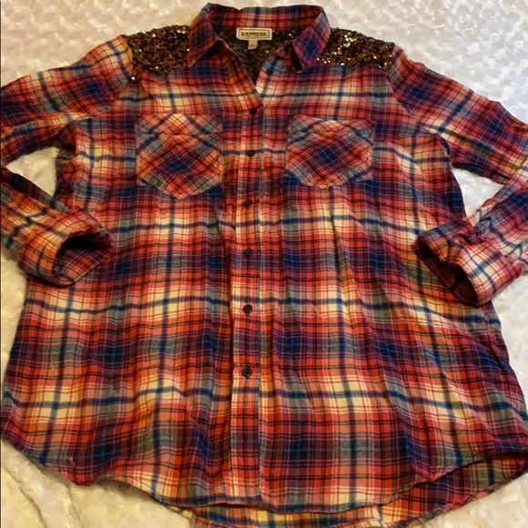 Express Tops - Express Boyfriend flannel top SZ M